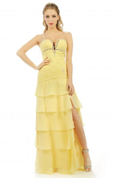 Abendkleid WD14127 gelb / orange